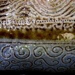 Close-up detail of hand-thrown pottery by Puketai Pottery