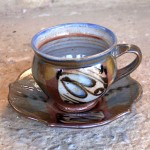 Handmade stoneware cup by Puketai Pottery