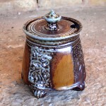 Handmade stoneware pot with lid by Puketai Pottery