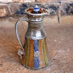Handmade stoneware pot with lid by Puketai Pottery