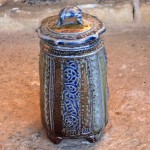 Handmade stoneware pot with lid by Puketai Pottery