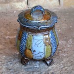Handmade stoneware pot with lid by Puketai Pottery