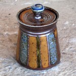 Handmade stoneware pot with lid by Puketai Pottery