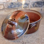 Handmade stoneware pot with lid by Puketai Pottery