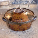 Handmade stoneware pot with lid by Puketai Pottery