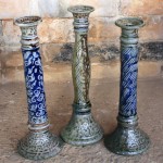 Handmade stoneware candle holder by Puketai Pottery