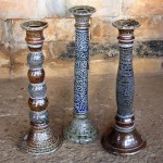 Handmade stoneware candle holder by Puketai Pottery