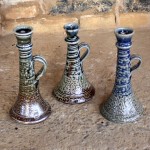 Handmade stoneware candle holder by Puketai Pottery