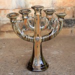 Handmade stoneware candle holder by Puketai Pottery