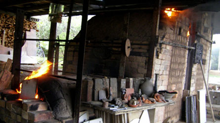 Exterior of the Puketai Pottery studio in Coromandel